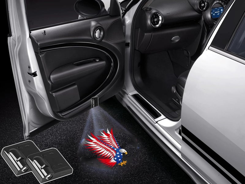 NewL 2 Pcs Led Car Door Welcome Light for USA America Flag Eagle Logo Symbol Projector Lights Ghost Shadow Light - Image 1